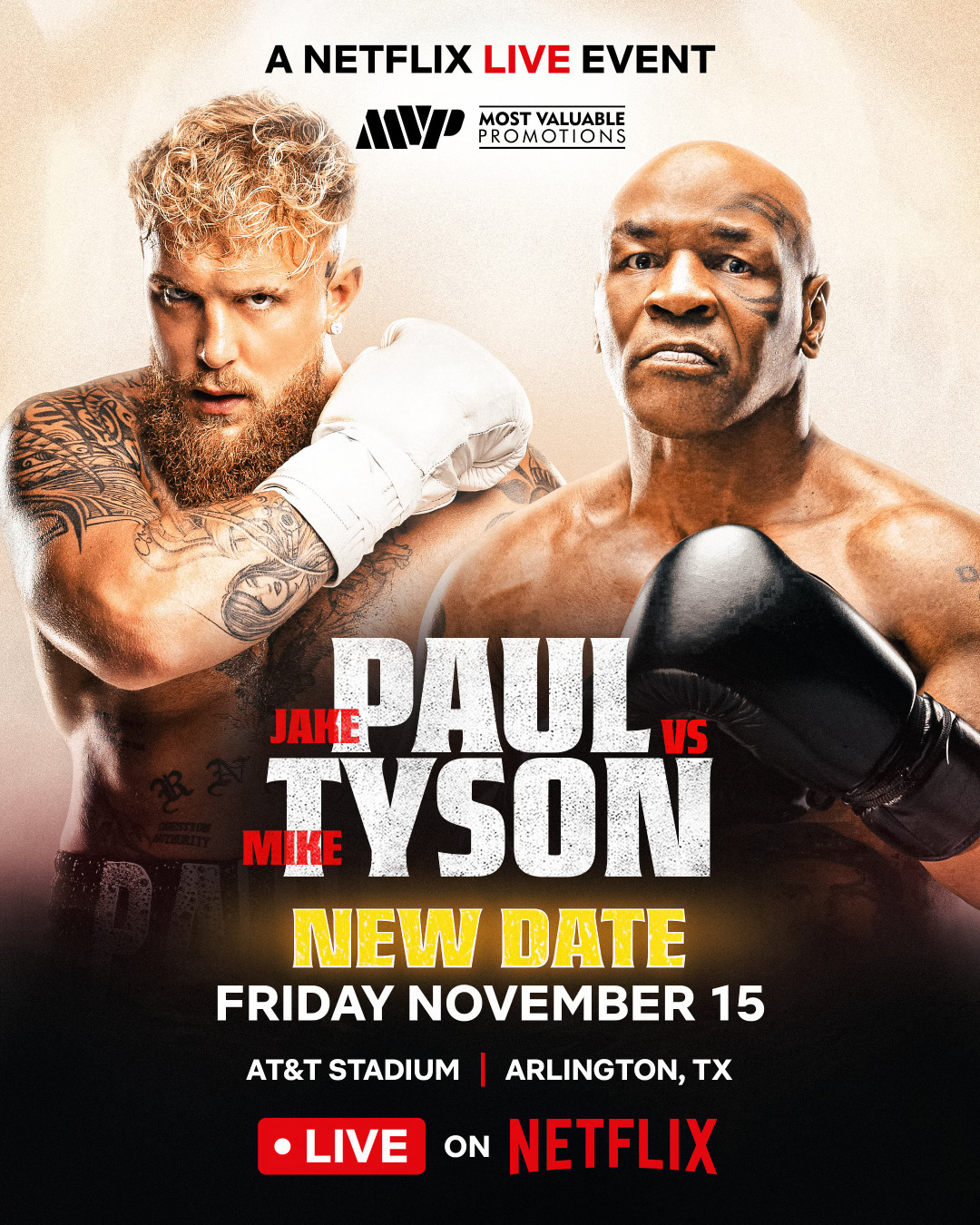 Extra Large TV Poster Image for Jake Paul vs. Mike Tyson (#1 of 2)